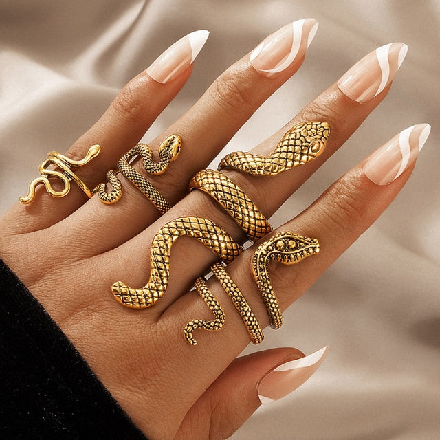 Snake Ring Set - DARK MOON