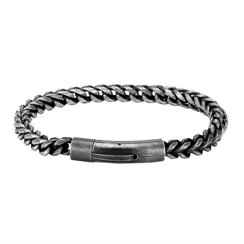 Rounded Chain Link Bracelet - DARK MOON