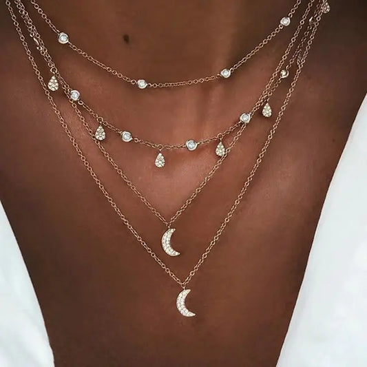 Layered Celestial Charm Necklace