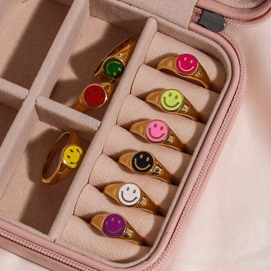 Color Smiley Face Ring