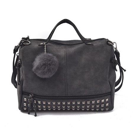 Studded Leather Purse - DARK MOON