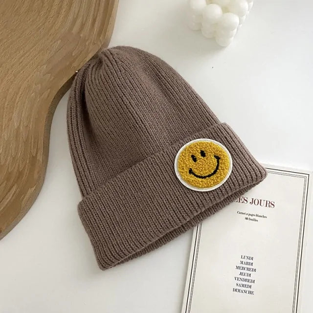 Smiley Face Patch Beanie