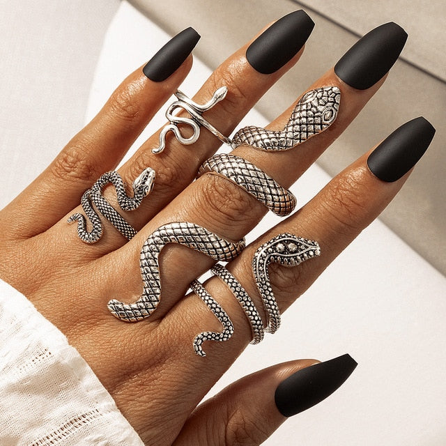 Snake Ring Set - DARK MOON