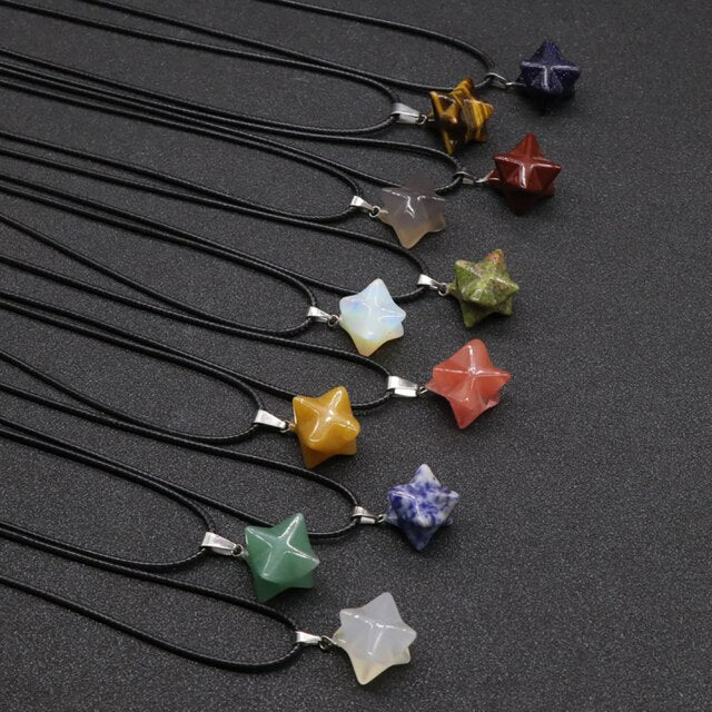 Merkaba Stone Necklace - DARK MOON