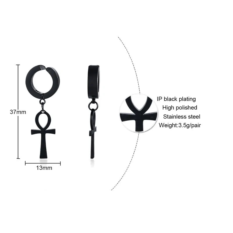 Ankh Hoop Earrings