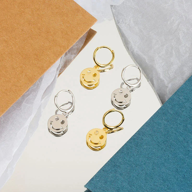 Smiley Face Hoop Earrings