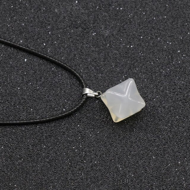 Merkaba Stone Necklace - DARK MOON