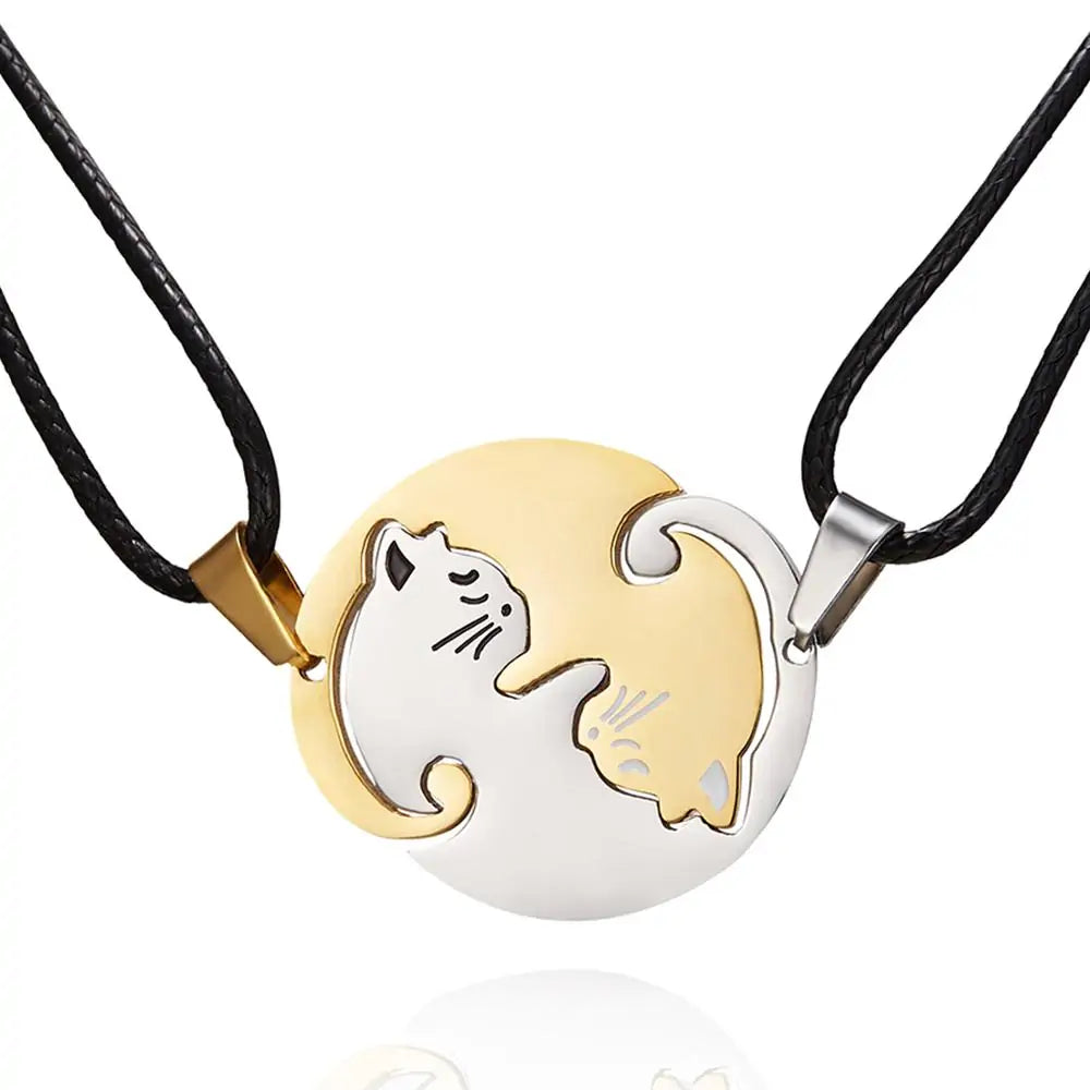 Cat Yin Yang Friendship Necklace