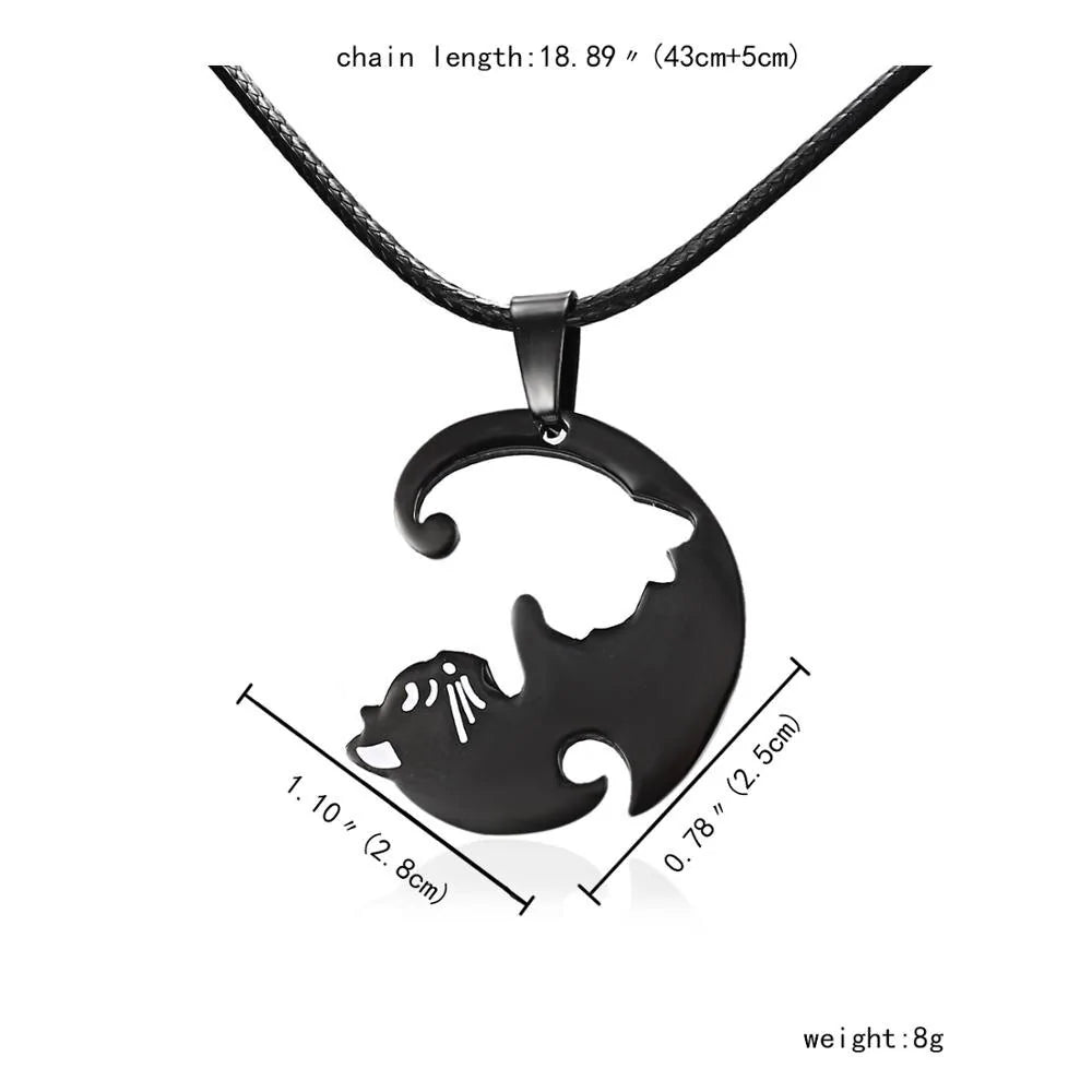 Cat Yin Yang Friendship Necklace