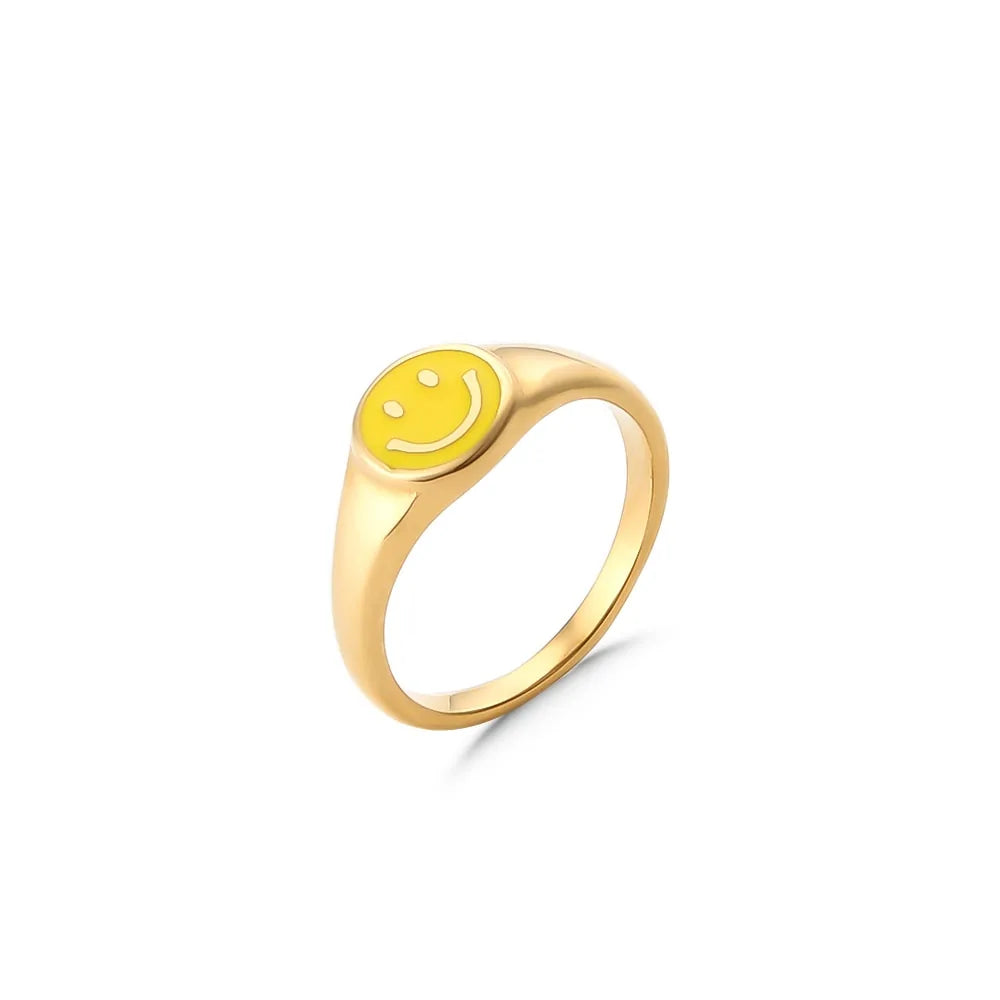 Color Smiley Face Ring