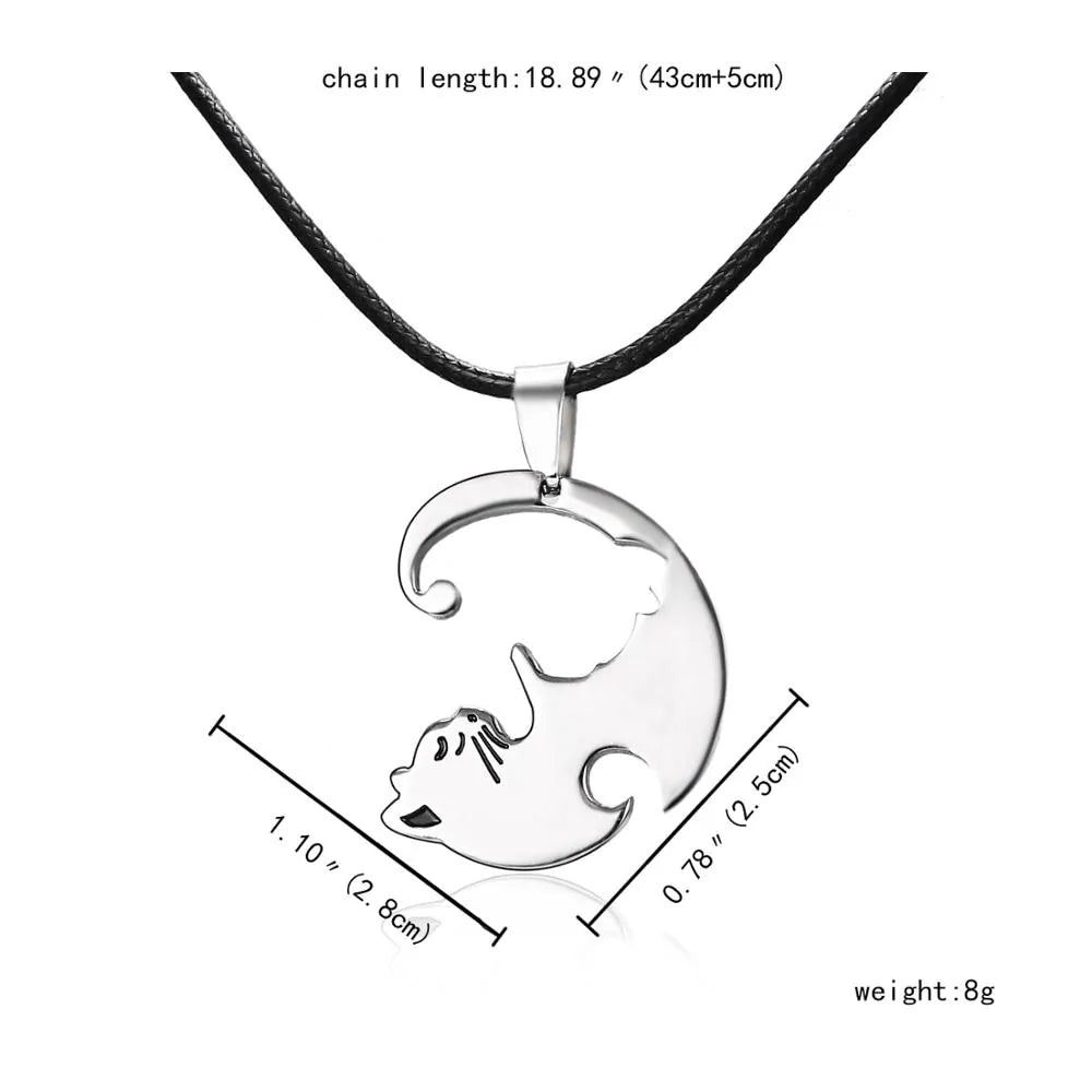 Cat Yin Yang Friendship Necklace