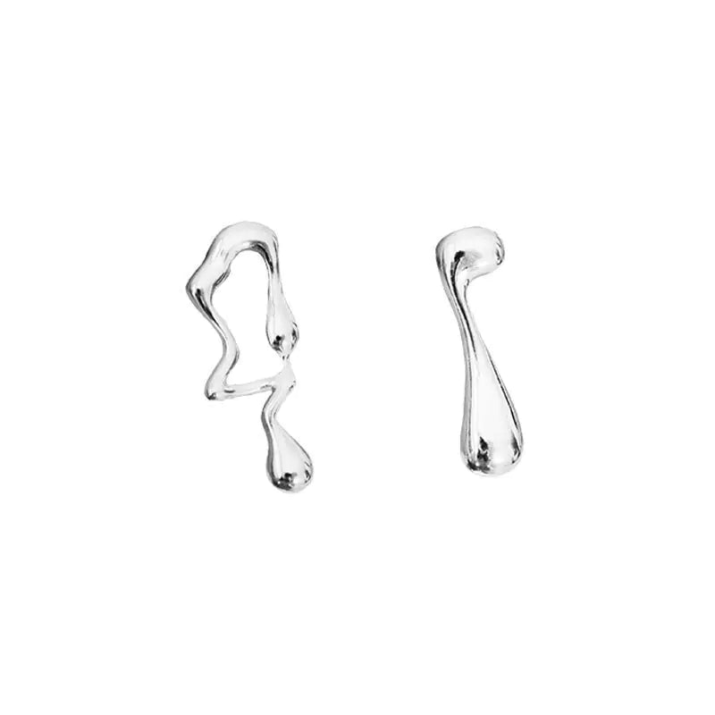 Liquid Metal Drop Earrings