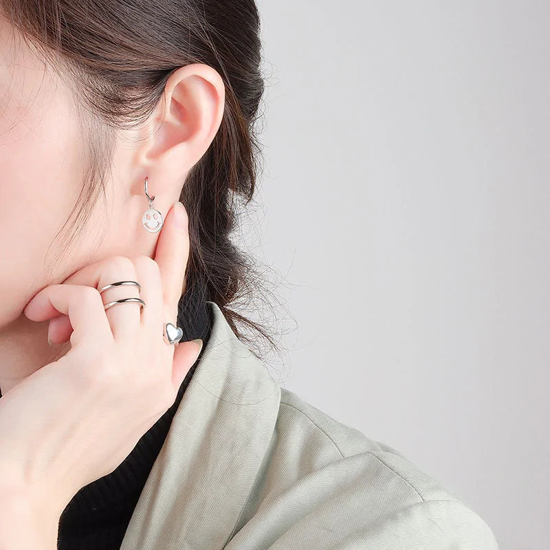 Smiley Face Hoop Earrings