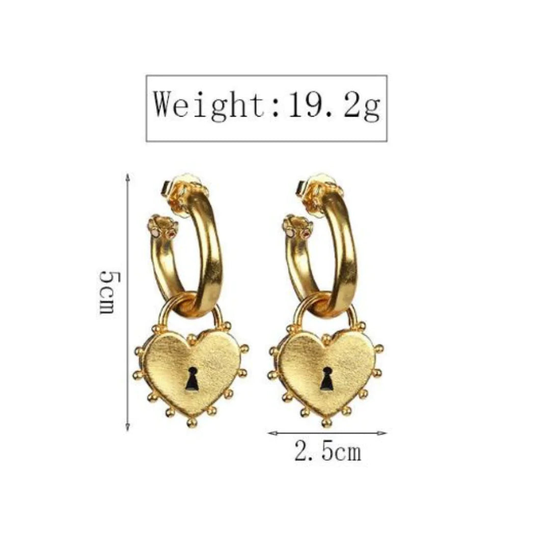 Heart Lock Earrings