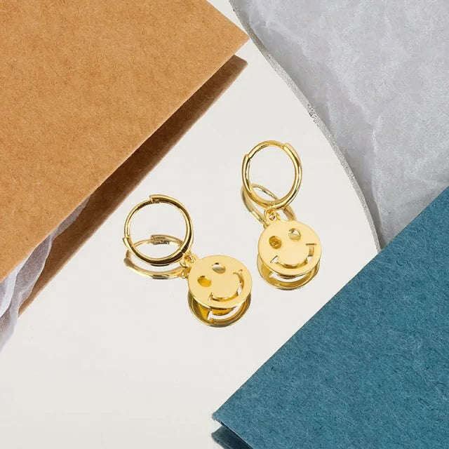 Smiley Face Hoop Earrings