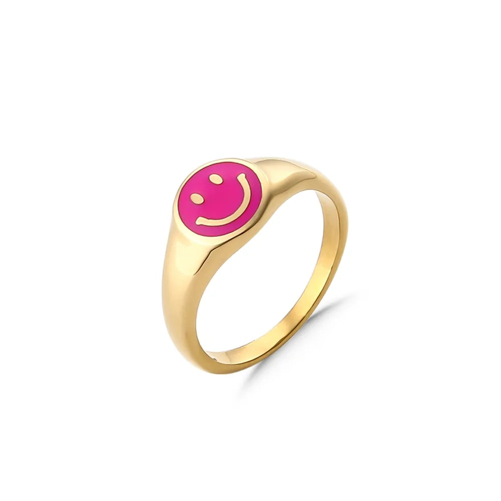 Color Smiley Face Ring