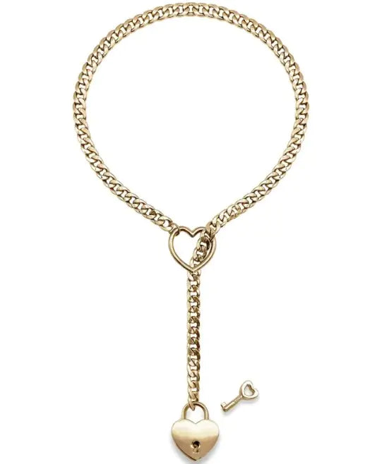 Heart Lock Lariat Necklace