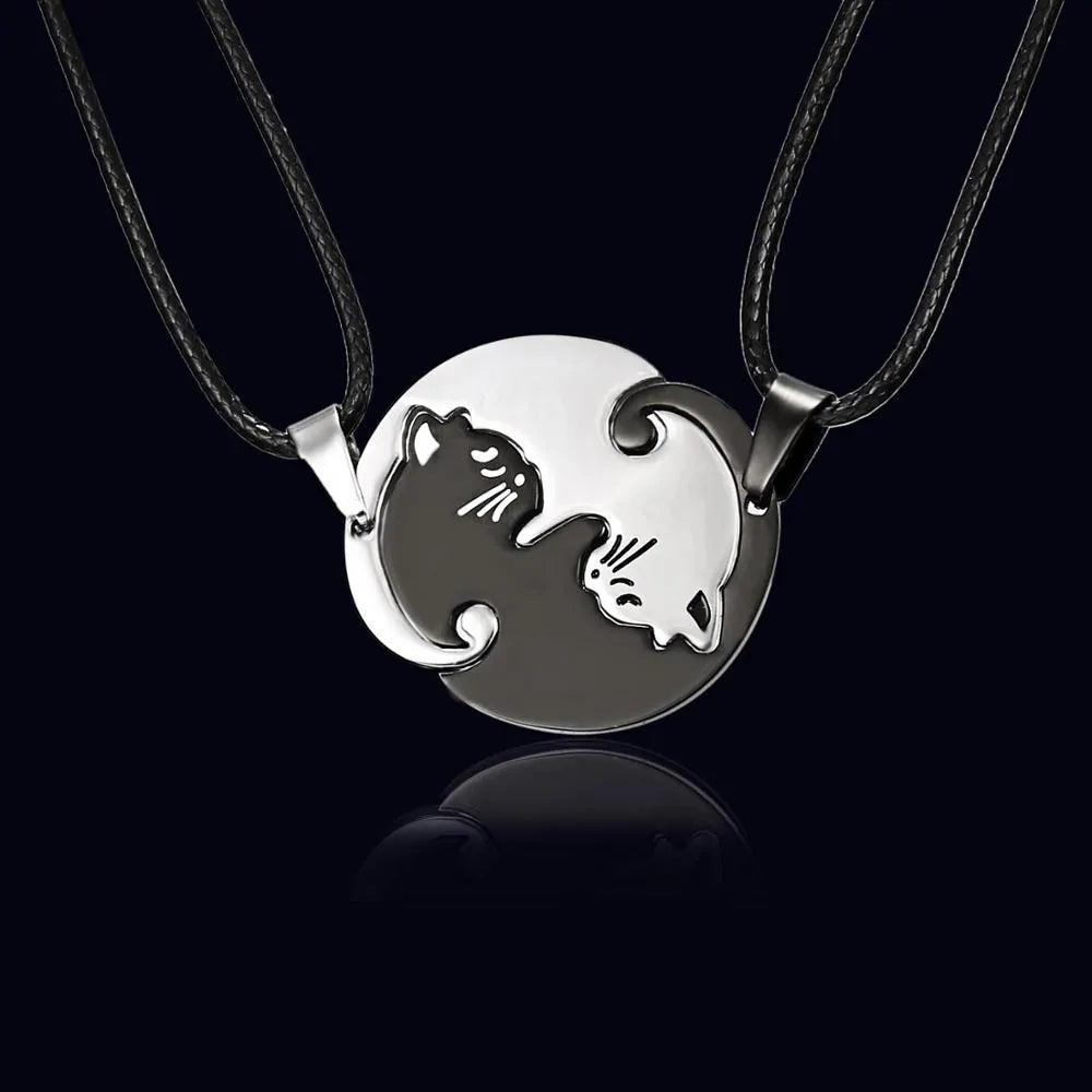 Cat Yin Yang Friendship Necklace