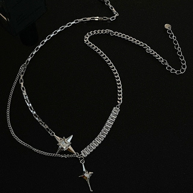 Sparkle Star Cross Necklace - DARK MOON