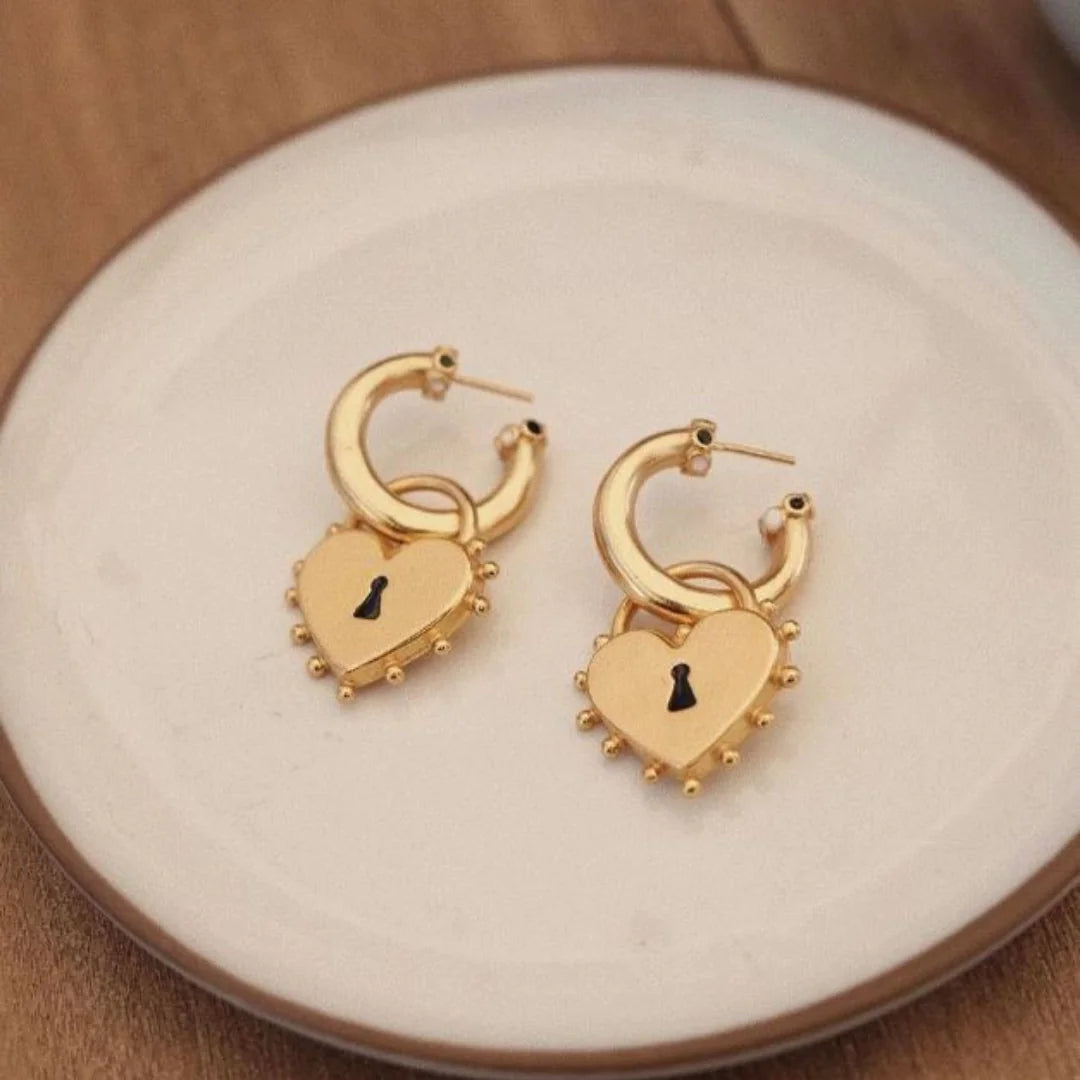 Heart Lock Earrings