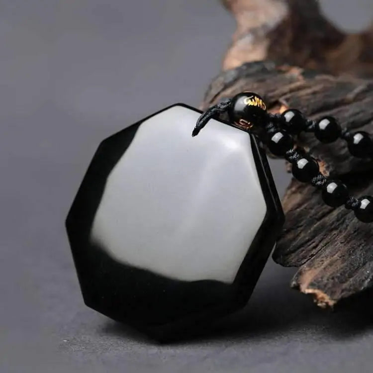 Obsidian Yin Yang Necklace