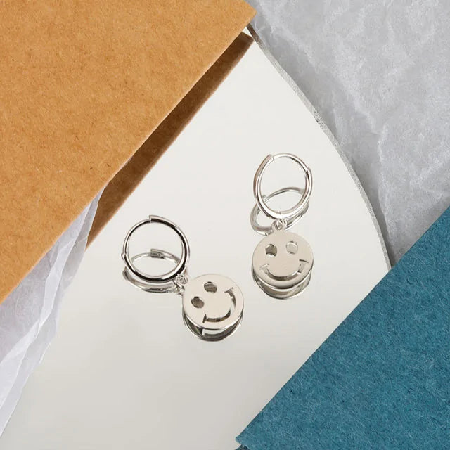 Smiley Face Hoop Earrings