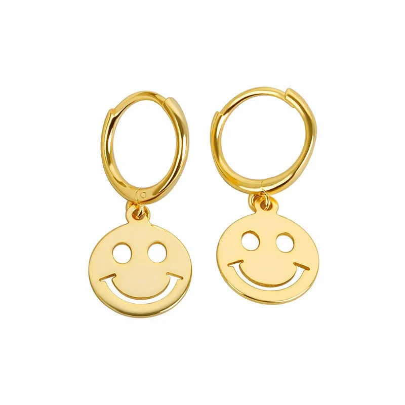 Smiley Face Hoop Earrings