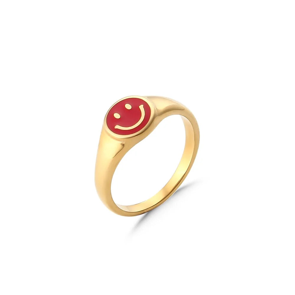 Color Smiley Face Ring