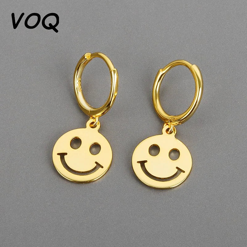 Smiley Face Hoop Earrings