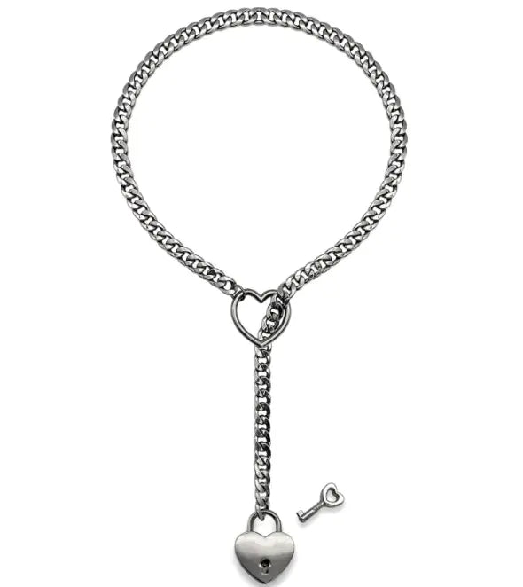 Heart Lock Lariat Necklace