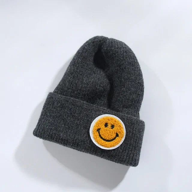 Smiley Face Patch Beanie