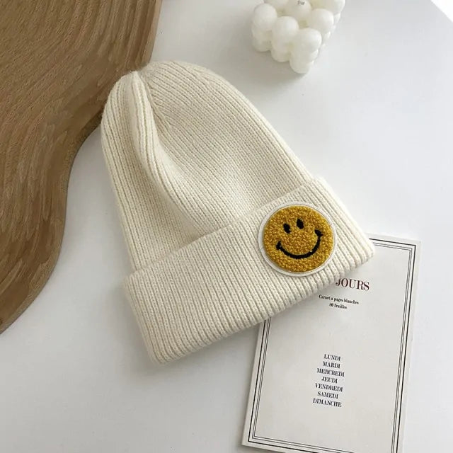 Smiley Face Patch Beanie