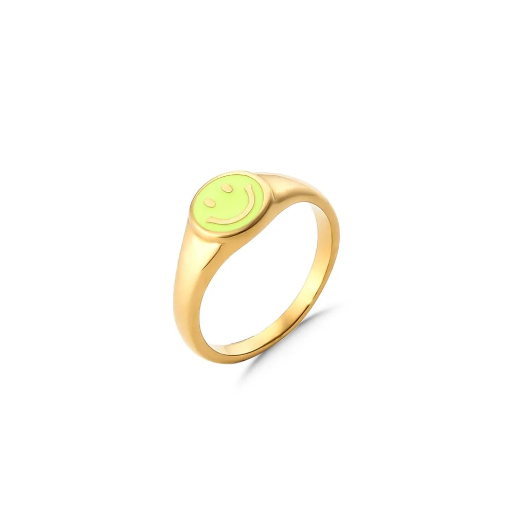 Color Smiley Face Ring