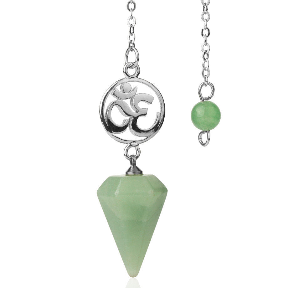 Crystal Pendulum with Om Charm - DARK MOON