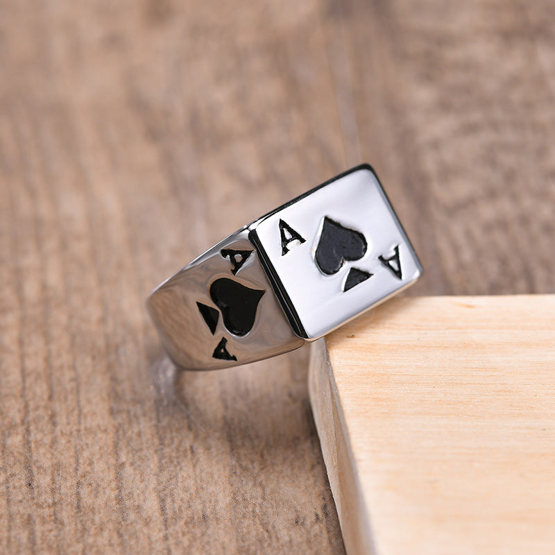 Ace Of Spades Signet Ring - DARK MOON