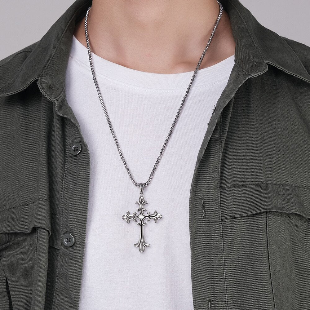 Victorian Cross Necklace - DARK MOON