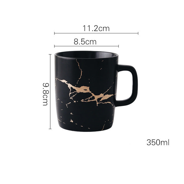 Marble & Gold Coffee Mugs - DARK MOON