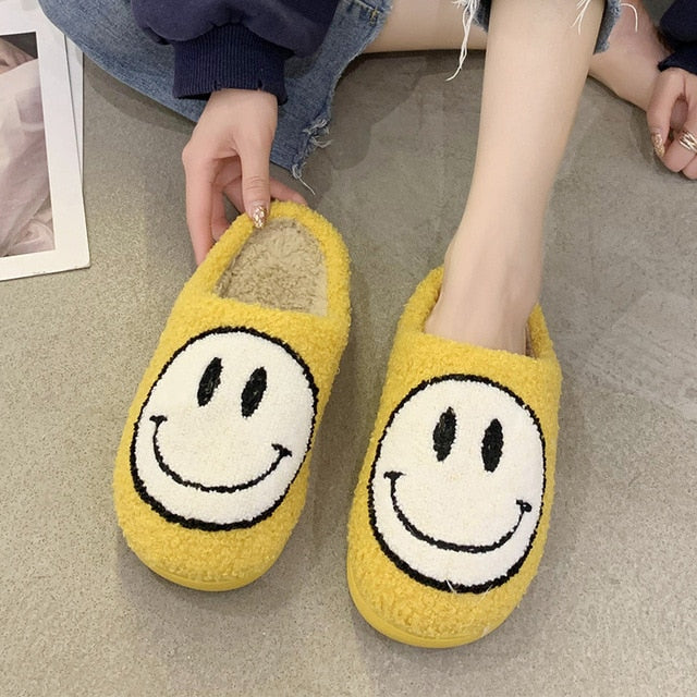 Smiley Face Slippers - DARK MOON