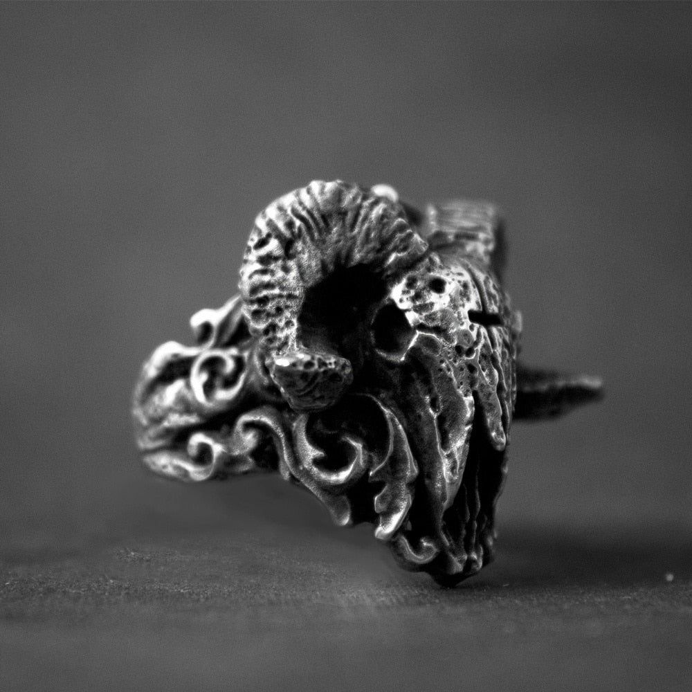 Dark Goat Skull Ring - DARK MOON