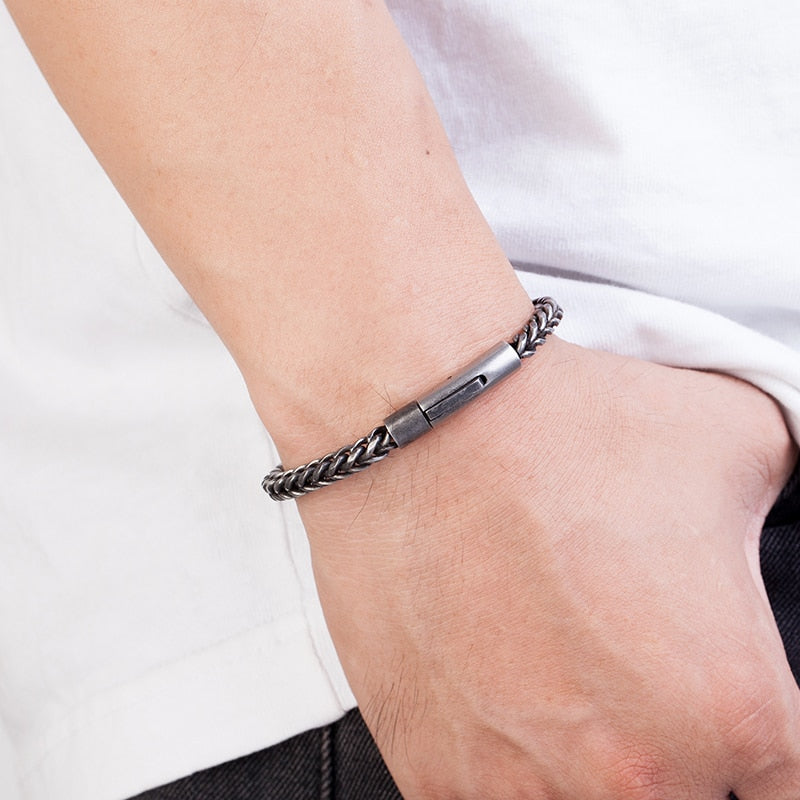 Rounded Chain Link Bracelet - DARK MOON