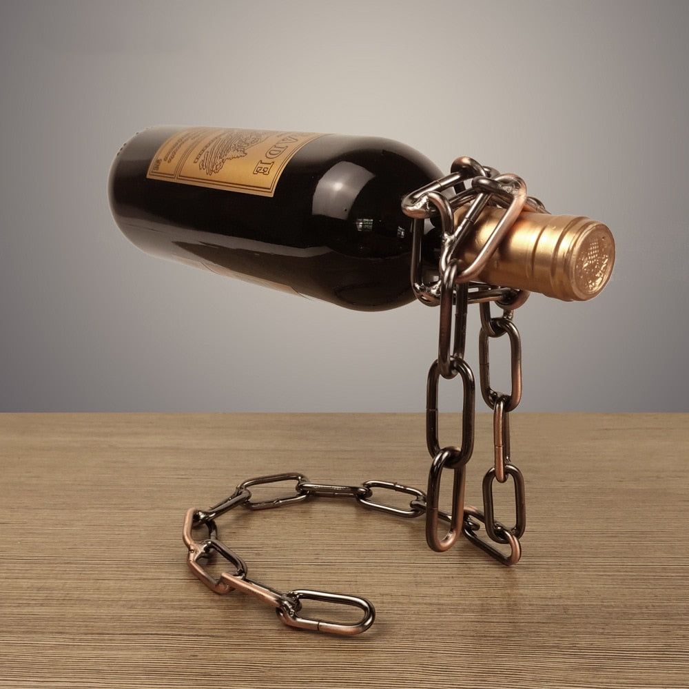 Metal Chain Wine Rack - DARK MOON