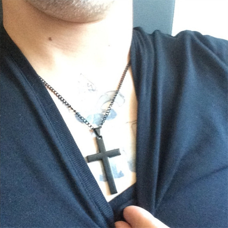 Metal Cross Necklace - DARK MOON