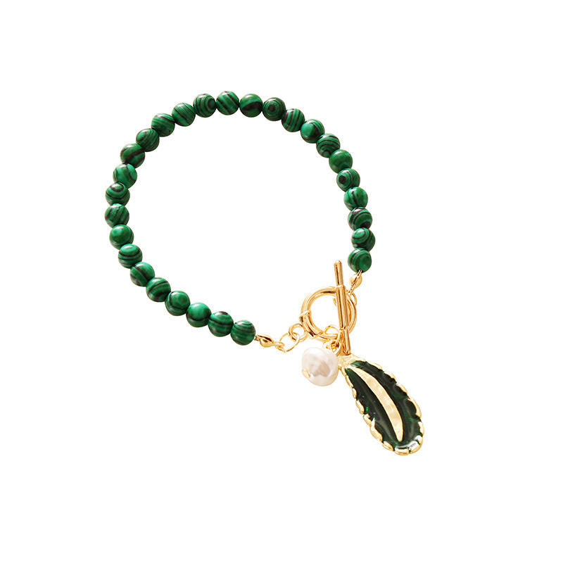 Malachite Pearl Necklace and Bracelet - DARK MOON