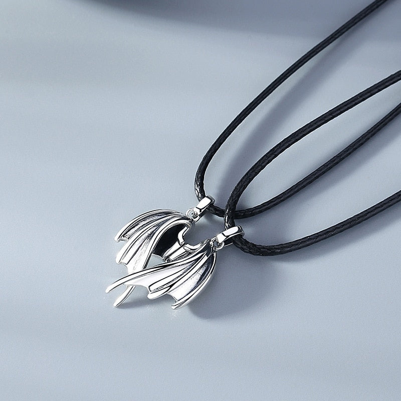 Angel & Devil Wings Necklace Set - DARK MOON