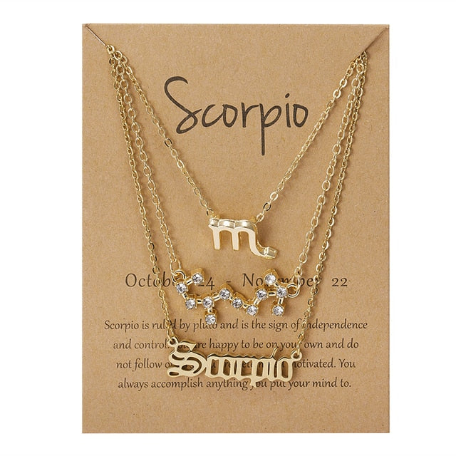 Zodiac Sign & Constellation Necklace - DARK MOON