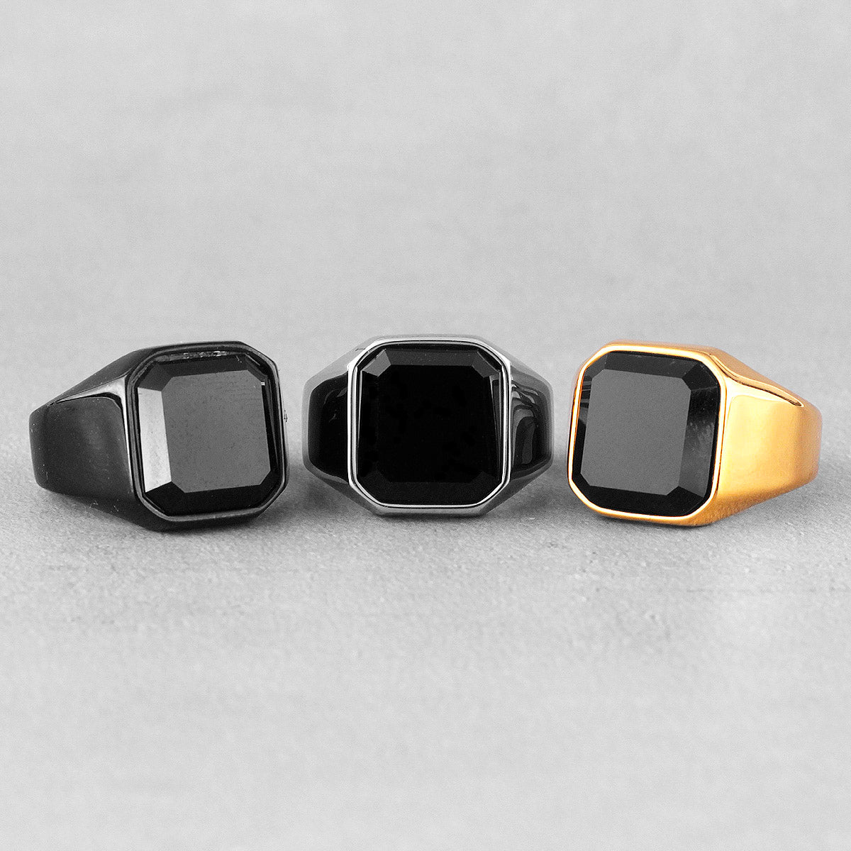 Black Stone Signet Ring - DARK MOON