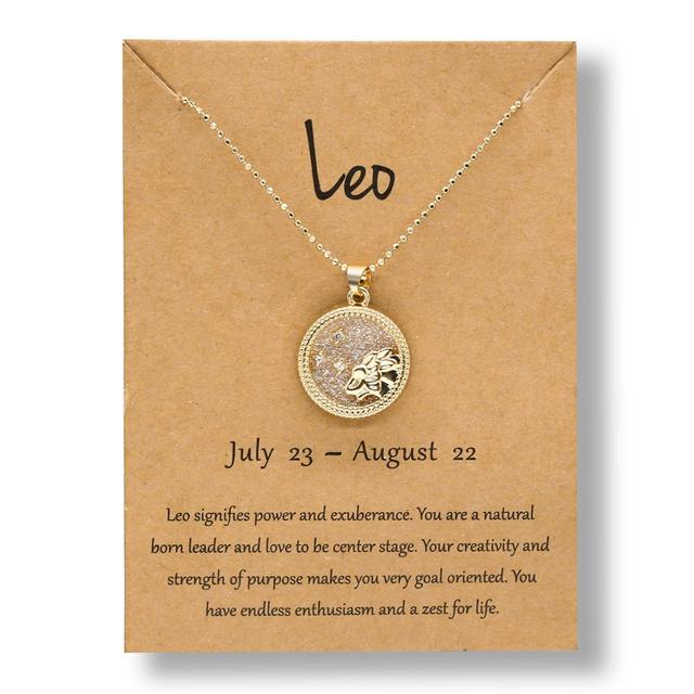 Zodiac Round Pendant Necklace - DARK MOON