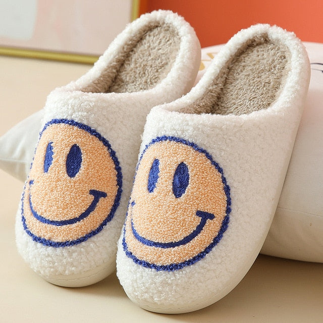 Smiley Face Slippers - DARK MOON