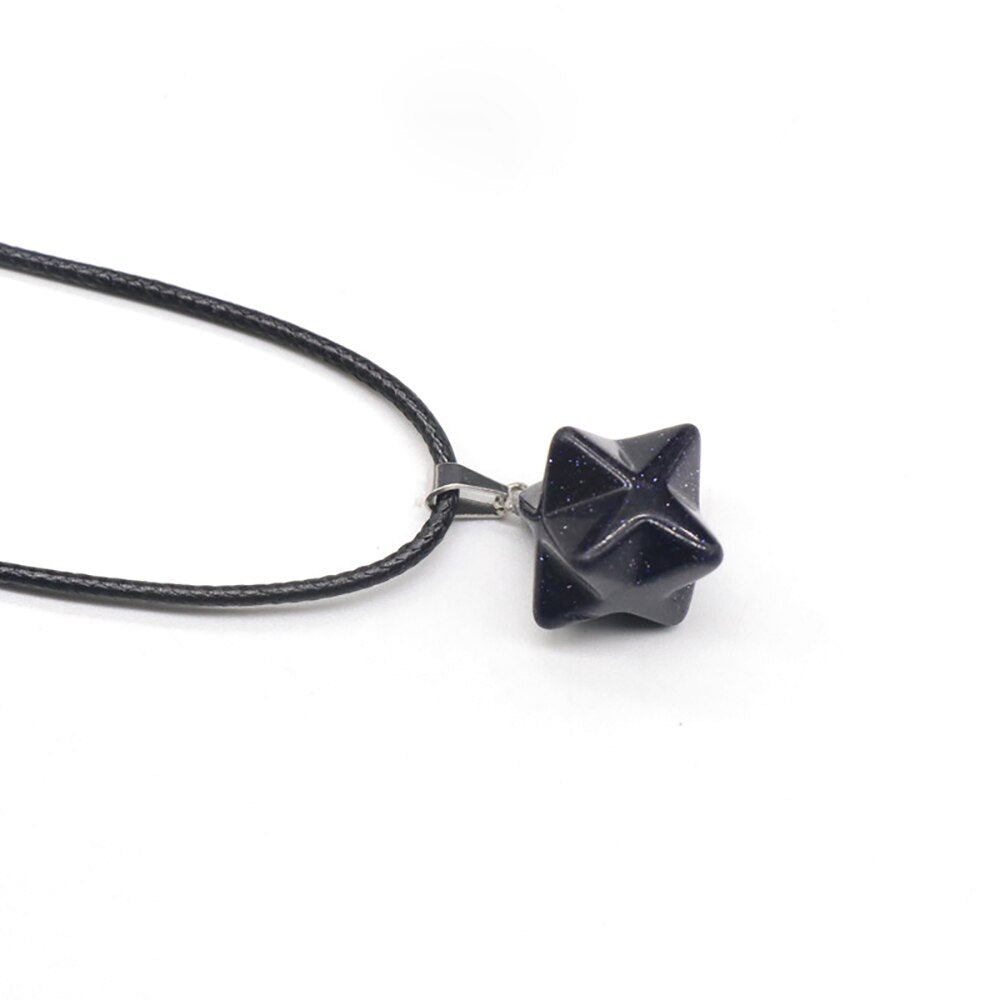 Merkaba Stone Necklace - DARK MOON