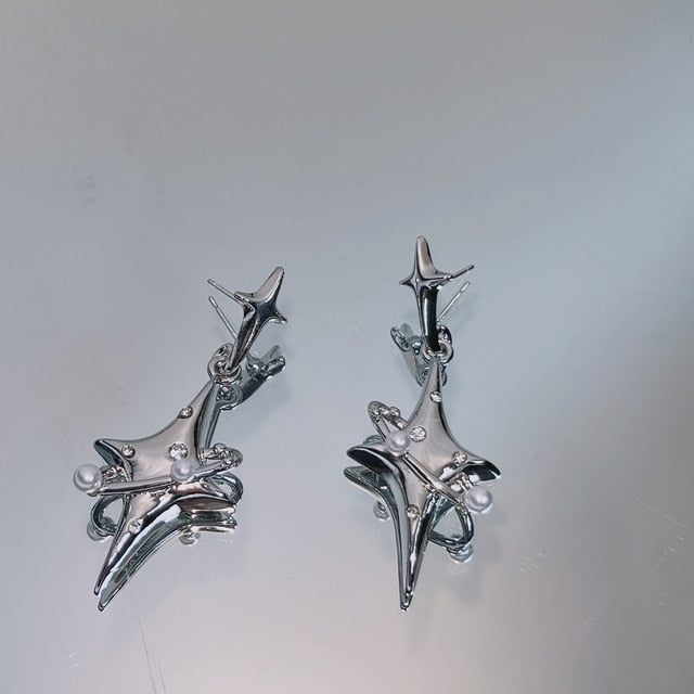 Sparkle Planet & Stars Earrings - DARK MOON